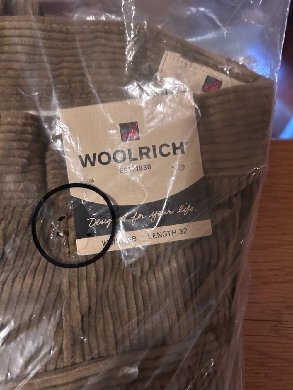 NIP Men's Woolrich Brand Corduroy Pants